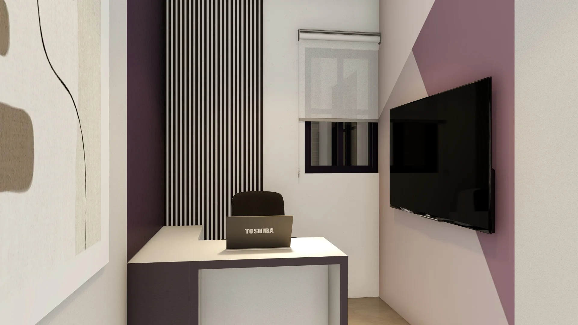 Office Interior Design, Sri Lanka, Colombo, Home to office conversion, Purple and white theme, head office 1